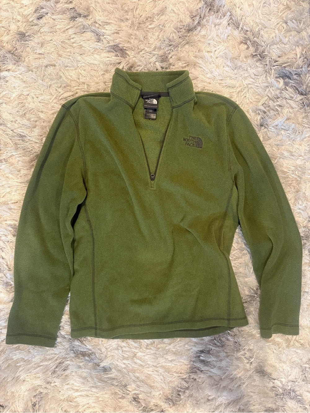 The North Face Olive Green Half-Zip Fleece Pullover